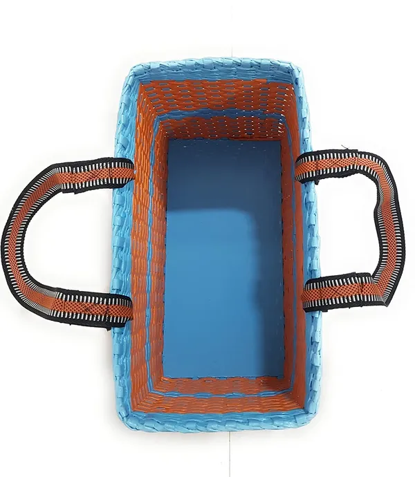 Sonas_Creation_Paperus,_Large,_Sky_Blue_&_Orange,_Lunch_Bag_for_Office,_Tiffin_Basket,_Picnic_Basket,_Carry_Bag,_Eco-Friendly,_Handmade,_of_Paper_Ropes_Ht._11,_LTH_14,_B_7_inch