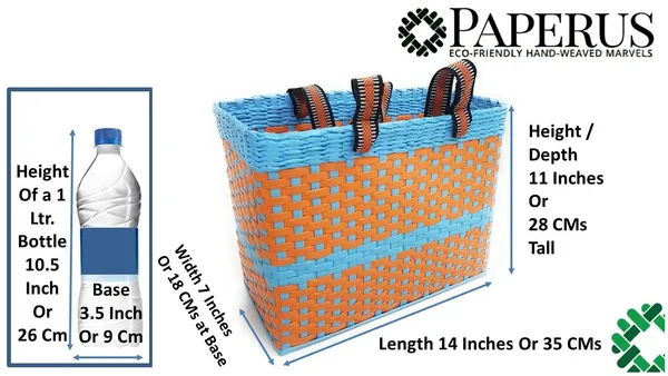 Sonas_Creation_Paperus,_Large,_Sky_Blue_&_Orange,_Lunch_Bag_for_Office,_Tiffin_Basket,_Picnic_Basket,_Carry_Bag,_Eco-Friendly,_Handmade,_of_Paper_Ropes_Ht._11,_LTH_14,_B_7_inch