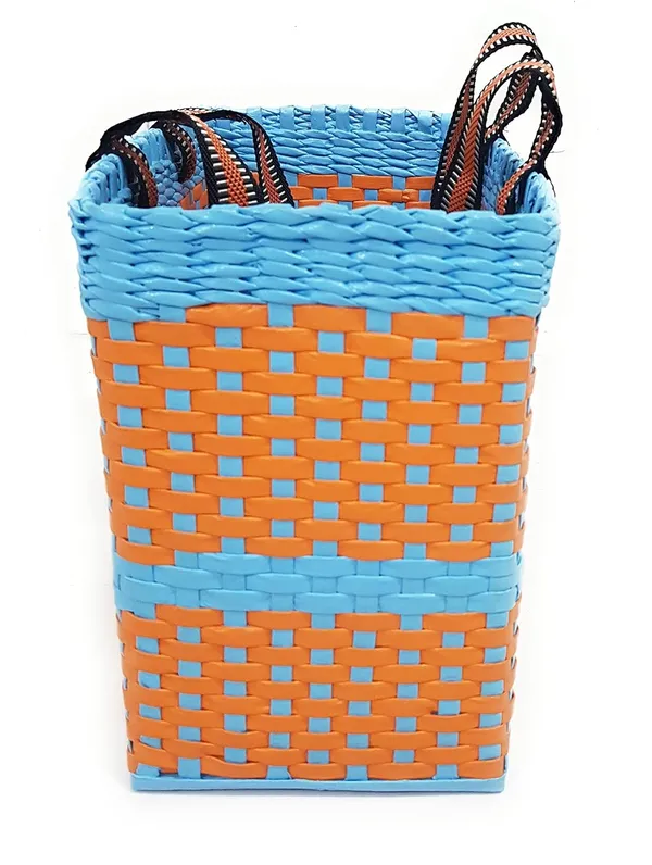 Sonas_Creation_Paperus,_Large,_Sky_Blue_&_Orange,_Lunch_Bag_for_Office,_Tiffin_Basket,_Picnic_Basket,_Carry_Bag,_Eco-Friendly,_Handmade,_of_Paper_Ropes_Ht._11,_LTH_14,_B_7_inch