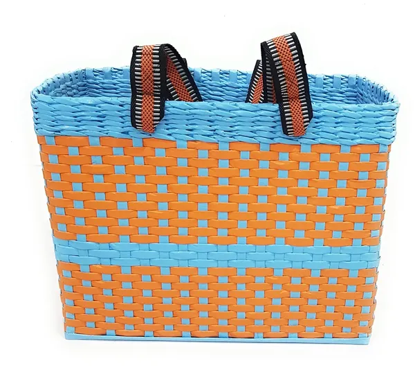 Sonas_Creation_Paperus,_Large,_Sky_Blue_&_Orange,_Lunch_Bag_for_Office,_Tiffin_Basket,_Picnic_Basket,_Carry_Bag,_Eco-Friendly,_Handmade,_of_Paper_Ropes_Ht._11,_LTH_14,_B_7_inch