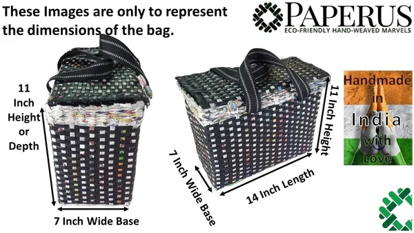 Sonas_Creation_Paperus,_Large_Lunch_Bag_with_Lid,_Picnic_Basket_with_Cover,_Tiffin_Basket_for_Office,_Travel_Bag,_Eco-Friendly,_Handmade_Size_in_Inches_Height_11_Length_14_Base_7_(Blue)