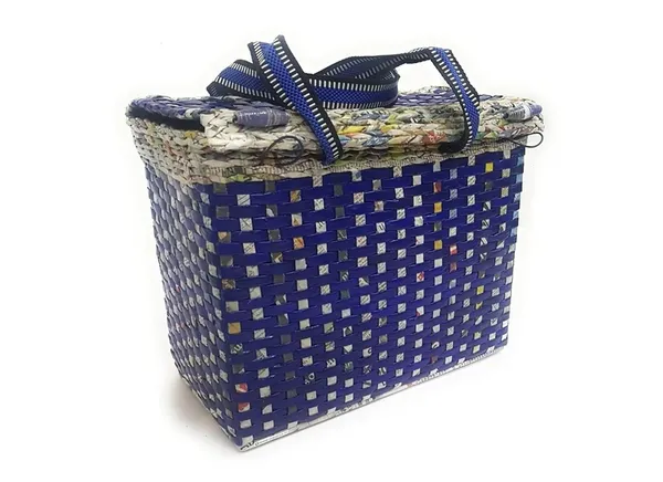 Sonas_Creation_Paperus,_Large_Lunch_Bag_with_Lid,_Picnic_Basket_with_Cover,_Tiffin_Basket_for_Office,_Travel_Bag,_Eco-Friendly,_Handmade_Size_in_Inches_Height_11_Length_14_Base_7_(Blue)