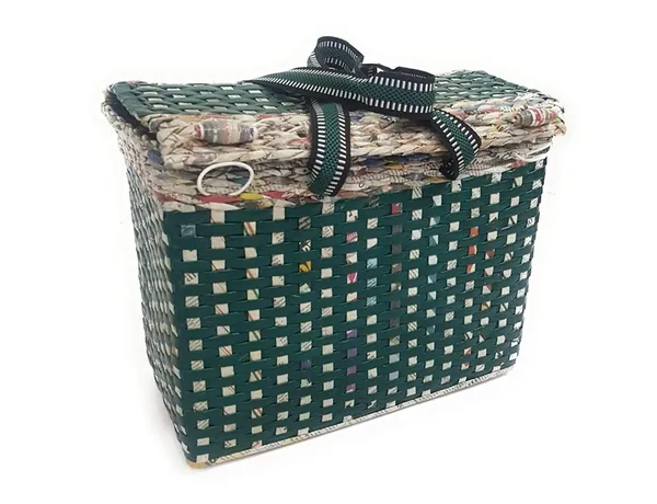Sonas_Creation_Paperus,_Large_Lunch_Bag_with_Lid,_Picnic_Basket_with_Cover,_Tiffin_Basket_for_Office,_Travel_Bag,_Eco-Friendly,_Handmade_in_Inches_Height_11_Length_14_and_7_Inch_Wide_at_Base_(Green)