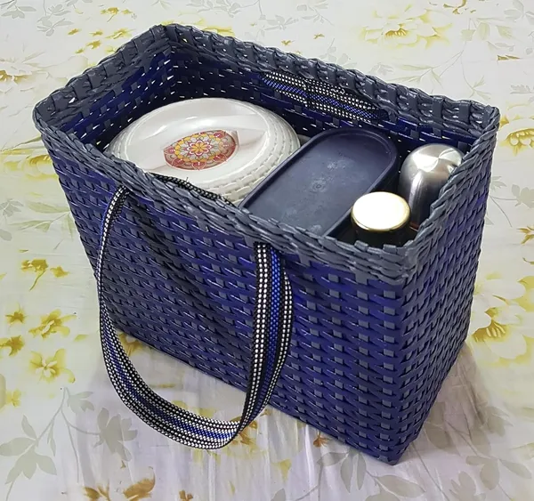 Sonas_Creation_Paperus,_Extra_Large,_XL,_Blue_Grey,_Lunch_Bag,_Tiffin_Basket,_Big_Picnic_Basket,_Travel_Bag,_Handbag,_Eco-Friendly,_Handmade_of_Paper_Ropes,_in_Inch_Height_12,_Length_15,_Width_8