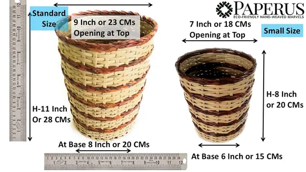 Paperus,_Set_of_Big_&_Small_Dustbin_for_Home,_Waste_Basket_11_&_8_Inch_Tall