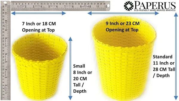 Paperus,_Set_of_Big_&_Small_Dustbin_for_Home,_Waste_Basket_11_&_8_Inch_Tall