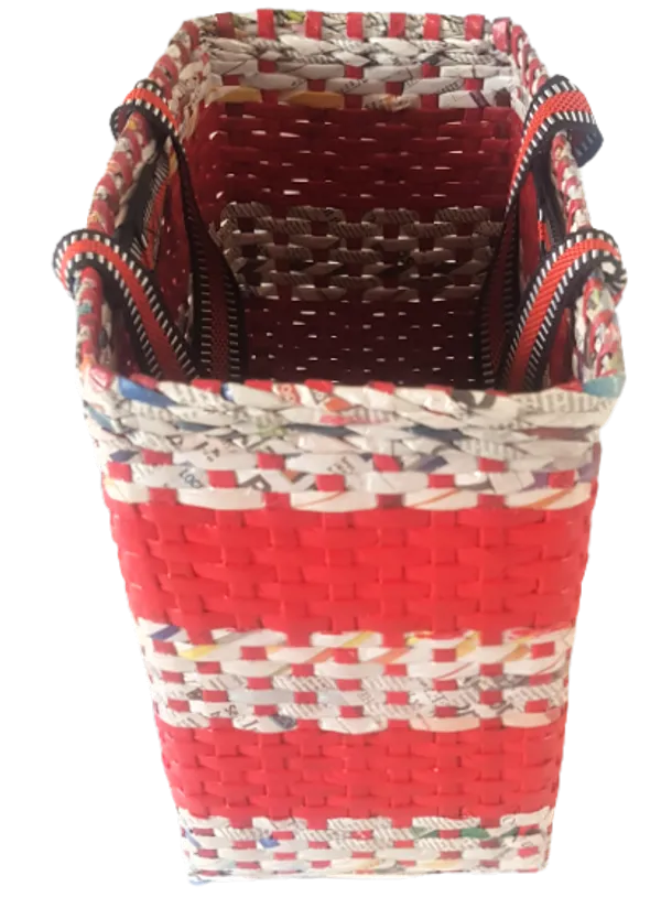 Paperus,_Large,_Red_Check,_Picnic_Basket,_Lunch_Bag_for_Office,_Big_Tiffin_Basket,_Carry_Bag,_Eco-Friendly,_Handmade,_11_in_Tall_14_in_Length_7_in_Wide_Base