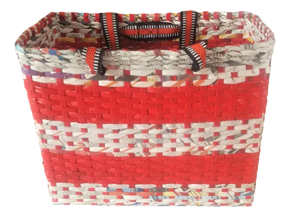 Paperus,_Large,_Red_Check,_Picnic_Basket,_Lunch_Bag_for_Office,_Big_Tiffin_Basket,_Carry_Bag,_Eco-Friendly,_Handmade,_11_in_Tall_14_in_Length_7_in_Wide_Base