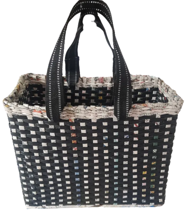 Sonas_Creation_Paperus,_Large,_Lunch_Bag,_Picnic_Basket,_Carry_Bag,_Handbag,_Tiffin_Basket_for_Office,_Rectangular,_Eco-Friendly,_Handmade,_of_Paper_Ropes,_in_Inch_11_H,_14_L,_7_Wide_Base_Black