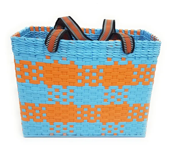 Sonas_Creation_Paperus,_Large,_Sky_Blue_&_Orange,_Lunch_Bag_for_Office,_Tiffin_Basket,_Picnic_Basket,_Carry_Bag,_Eco-Friendly,_Handmade,_of_Paper_Ropes_Ht._11,_LTH_14,_B_7_inch