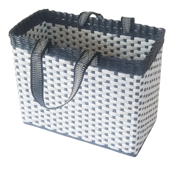 Sonas_Creation_Paperus,_Extra_Large,_XL,_White_Grey,_Lunch_Bag,_Tiffin_Basket_for_Office,_Big_Picnic_Basket,_Travel_Bag,_Handbag,_Eco-Friendly,_Handmade_of_Paper_Ropes,_in_Inch_H_12,_L15,_B_8