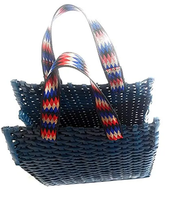 Sonas_Creation_Paperus,_Blue,_Small_Ladies_Purse,_Tote,_Handbag,_Eco-friendly,_Handmade,_of_Paper_Ropes_Height_11,_Length_10_&_5_inch_Wide_Flat_Base