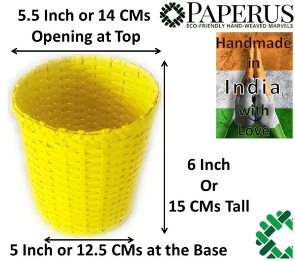 Sonas_Creation,_VERY_SMALL_Dustbin_for_Table_Top,_TINY_Basket,_6_Inch_Tall