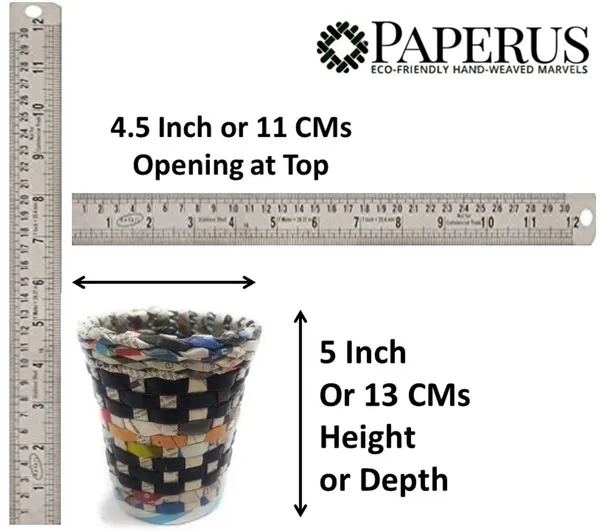 Sonas_Creation_Paperus,_Pen_Stand,_Pencil_Holder,_Pen_Holder,_Makeup_Brushes,_5_Inch_or_13_CMs_in_Height,_4.5_Inch_or_11_CMs_Opening_at_Top,_Eco-friendly,_Handmade,_of_Paper_Ropes