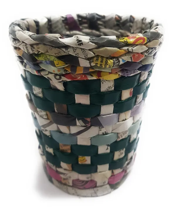 Sonas_Creation_Paperus,_Pen_Stand,_Pencil_Holder,_Pen_Holder,_Makeup_Brushes,_5_Inch_or_13_CMs_in_Height,_4.5_Inch_or_11_CMs_Opening_at_Top,_Eco-friendly,_Handmade,_of_Paper_Ropes