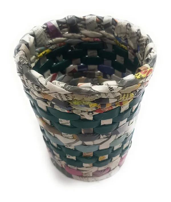 Sonas_Creation_Paperus,_Pen_Stand,_Pencil_Holder,_Pen_Holder,_Makeup_Brushes,_5_Inch_or_13_CMs_in_Height,_4.5_Inch_or_11_CMs_Opening_at_Top,_Eco-friendly,_Handmade,_of_Paper_Ropes