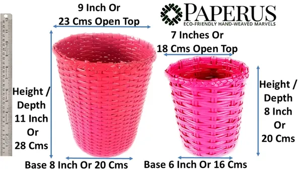 Paperus,_Set_of_Big_&_Small_Dustbin_for_Home,_Waste_Basket_11_&_8_Inch_Tall