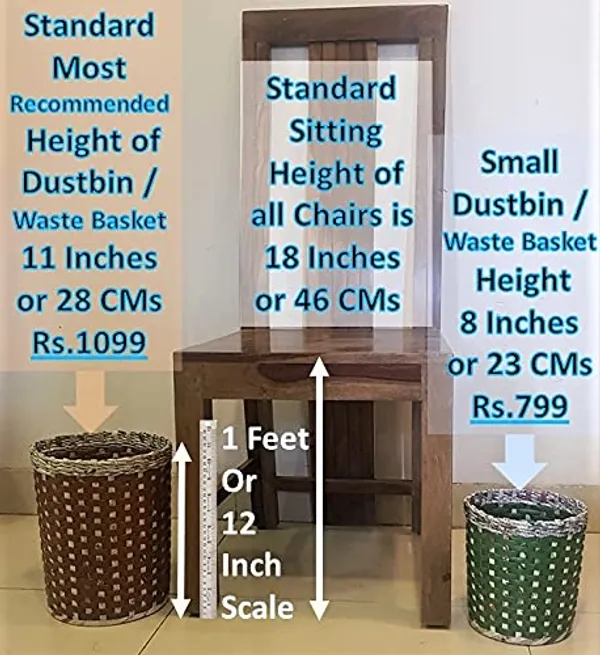 Paperus,_Set_of_Big_&_Small_Dustbin_for_Home,_Waste_Basket_11_&_8_Inch_Tall