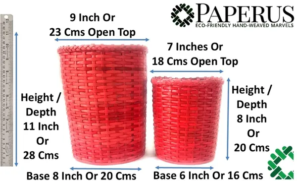Paperus,_Set_of_Big_&_Small_Dustbin_for_Home,_Waste_Basket_11_&_8_Inch_Tall