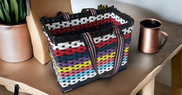 Paperus,_Multicolor_Large_Lunch_Bag,_Picnic_Basket,_Carry_Bag,_Tiffin_Basket_for_Office,_Eco-Friendly,_Handmade,_of_Paper_Ropes_11_in_Tall_14_in_Length_7_in_Wide_Base