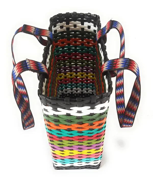 Sonas_Creation_PAPERUS_Unisex_Small_Multi-Color_Carry_Bag,_Shopping_Bag,_Handbag_for_Lunchbox_Tiffin,_Water_Bottles,_Eco-Friendly_Handmade_of_Paper_Ropes,_Height_11,_Length_10,_5_inch_Wide_Base