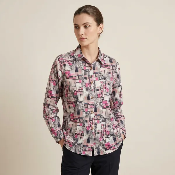 Multicolour_Cotton_Blend_Relaxed_Fit_Full_Sleeve_Shirt_For_Women