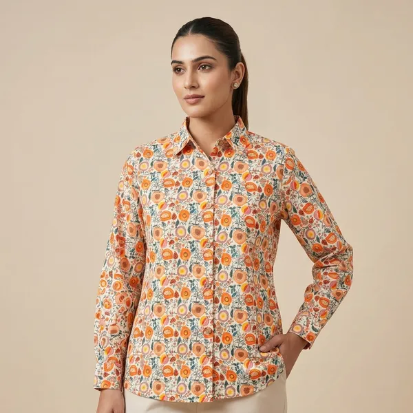 Beige_Cotton_Blend_Relaxed_Fit_Printed_Full_Sleeve_Shirt_For_Women