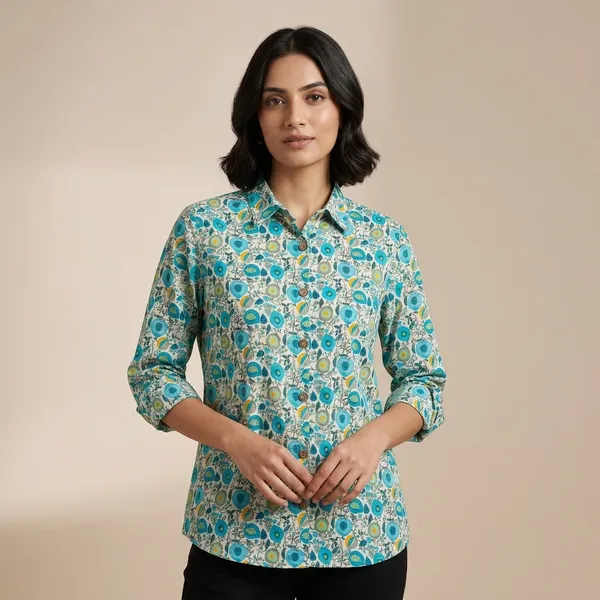 Sky_Blue_Cotton_Blend_Relaxed_Fit_Printed_Full_Sleeve_Shirt_For_Women