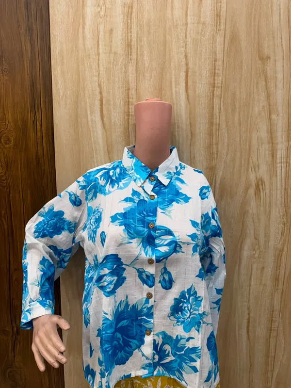 White_Blue_Floral_Print_Shirt_for_Men