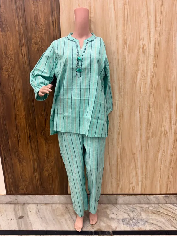 Mint_Green_Striped_Kurta_Set_for_Women