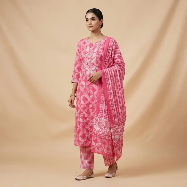 Pink_Cotton_Embroidered_Unstitched_Suit_Set_For_Women