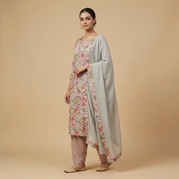 Multicolour_Cotton_Floral_Printed_Suit_Set_For_Women