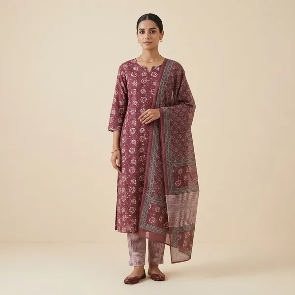 Maroon_Cotton_Printed_Suit_Set_With_Dupatta_For_Women