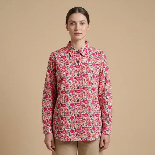 Multicolour_Cotton_Blend_Relaxed_Fit_Floral_Print_Shirt_For_Women