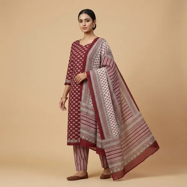 Green_Cotton_Printed_Unstitched_Suit_Set_For_Women
