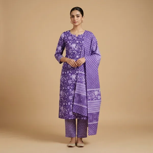 Multicolour_Cotton_Floral_Printed_Suit_Set_For_Women