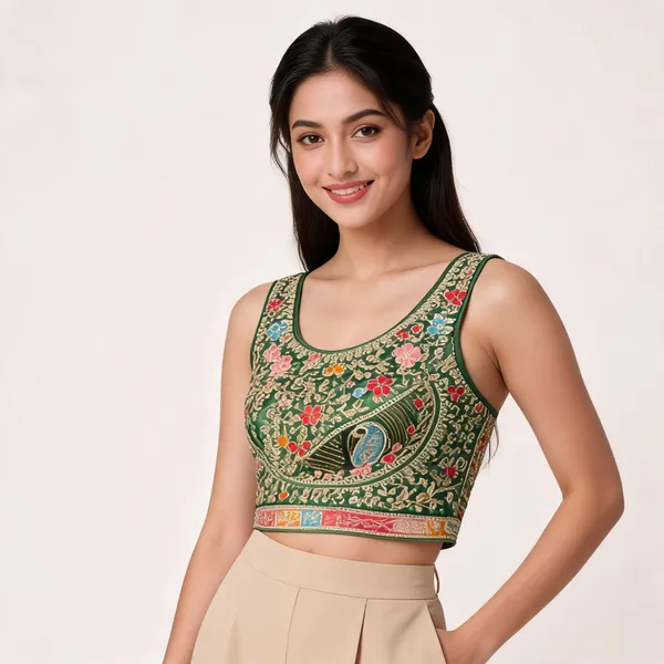 Green_Satin_Embroidered_Ethnic_Fancy_Blouse_For_Women
