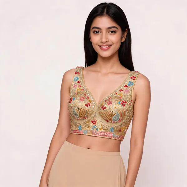 Gold_Satin_Embroidered_Ethnic_Fancy_Blouse_For_Women