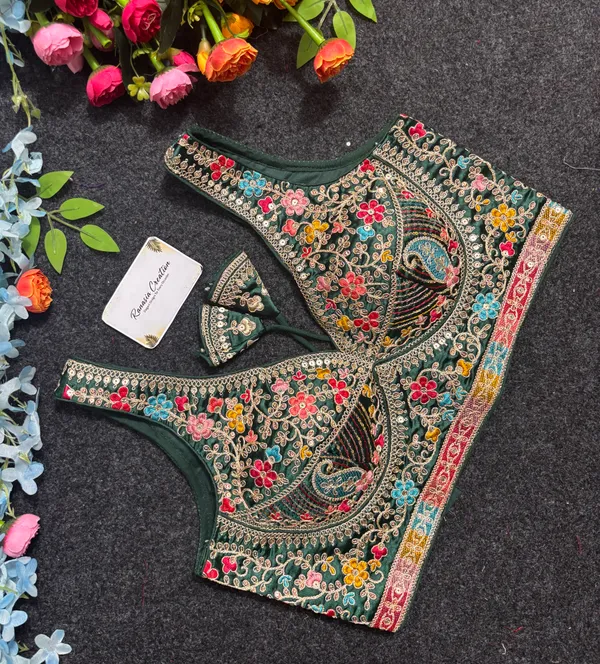 Dark_Green_Embroidered_Ethnic_Blouse_for_Women