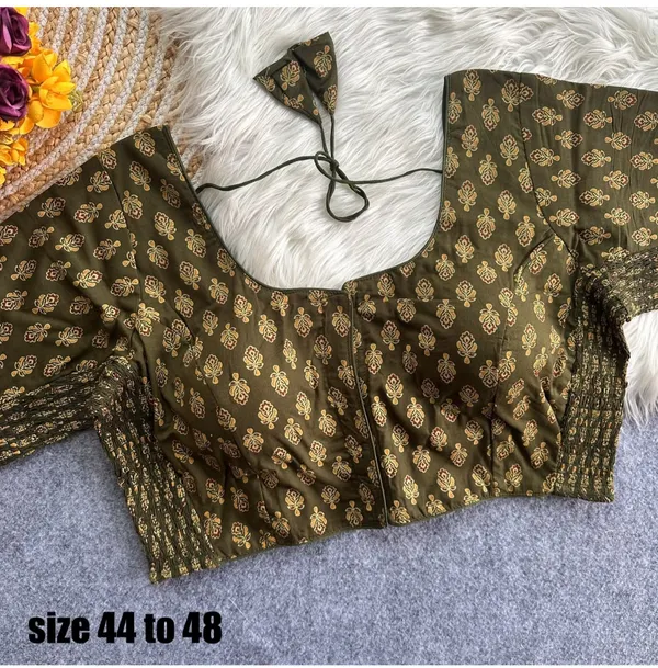 Olive_Green_Floral_Print_Blouse_for_Women