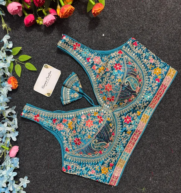 Teal_Embroidered_Blouse_for_Women