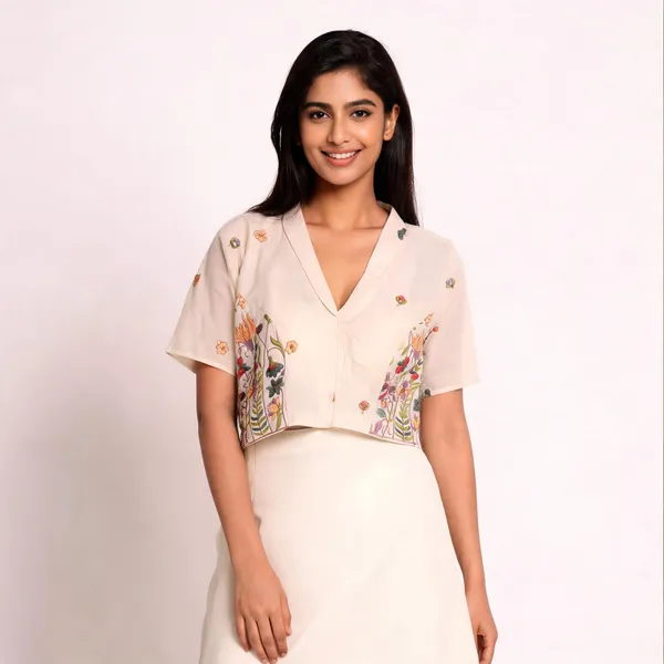 Cream_Cotton_Floral_Embroidered_Fancy_Blouse_For_Women