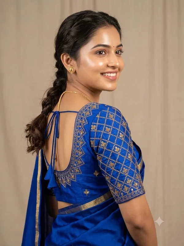 Blue_Embroidered_Regular_Fit_Blouse_for_Women
