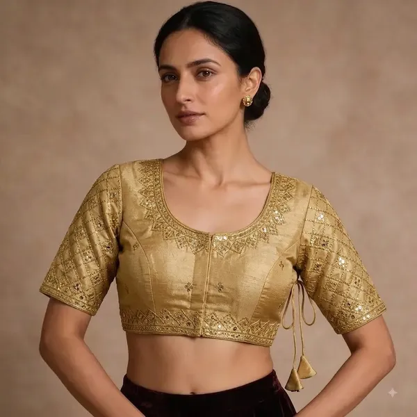 Gold_Brocade_Embellished_Blouse_for_Women