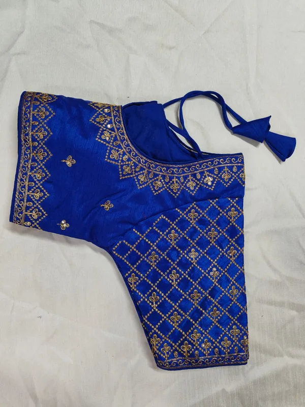 Blue_Silk_Embroidered_Blouse_for_Women