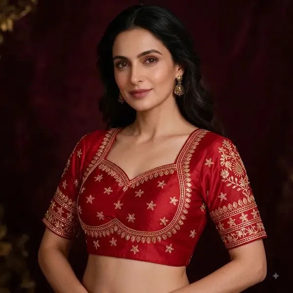 Red_Embroidered_Saree_Blouse_for_Women