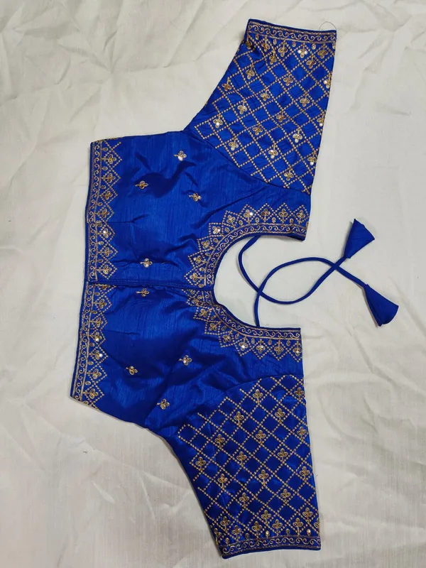Blue_Silk_Embroidered_Blouse_for_Women