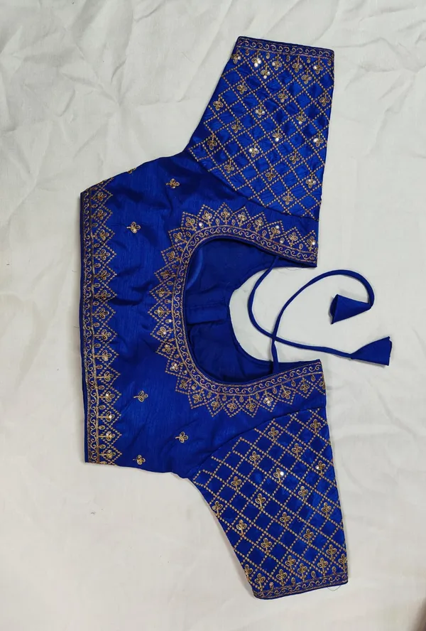 Blue_Silk_Embroidered_Blouse_for_Women