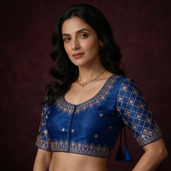 Blue_Silk_Embroidered_Blouse_for_Women