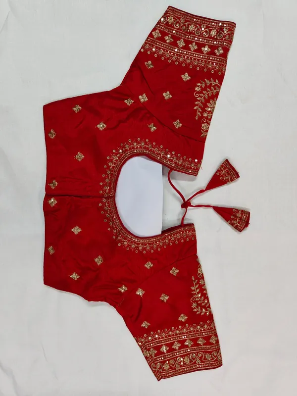 Red_Embroidered_Tie-Up_Saree_Blouse_for_Women